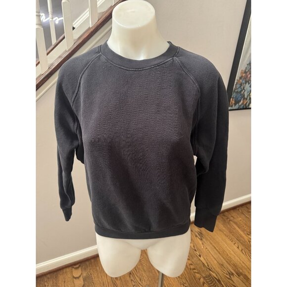 perfectwhitetee shrunken cotton fleece sweatshirt vintage black size small - Picture 1 of 2